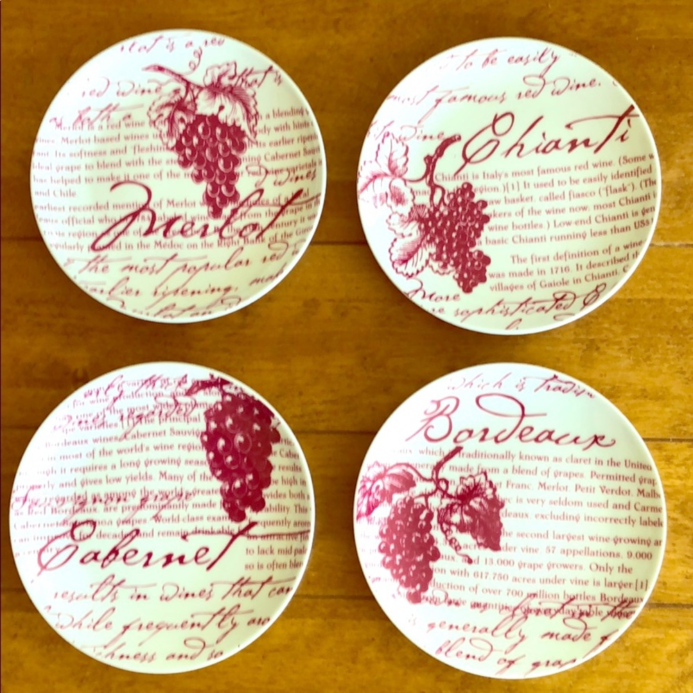 Dessert/cocktail Porcelain Plates, Set of Four - Picture 1 of 8